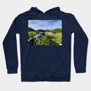 Hidden paradise lake lagoon sand beach Hoodie